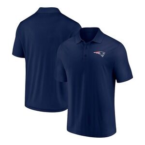 NFL Team Apparel New England Patriots Short Sleeve Polo Shirt Mens 2XL Navy Blue